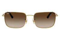Ray-Ban RB3771I sunglasses in gold with brown gradient lenses (001/13), front view