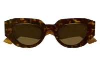 Gucci GG1421S sunglasses in havana (009) with brown lenses, straight front view