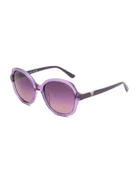Guess GU00374 polarized sunglasses in translucent violet with purple gradient lenses (81D), front three-quarter view