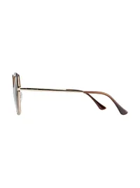 Opium OP-1950 sunglasses in gold (C01), side profile showing the gold temple with brown tips