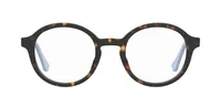 Seventh Street S 333 havana round kids' eyeglasses with light blue temple tips (ISK), front view