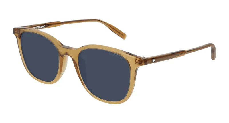 Mont Blanc Sunglasses MB0006S in Transparent Yellow (004), front three-quarter view
