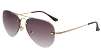 Scott 3225 C3 gold rimless aviator sunglasses with wine-purple gradient lenses and havana temple tips, three-quarter view