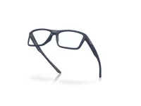 Oakley Rafter OX8178 eyeglasses in Universal Blue (04), rear three-quarter view with the temples open