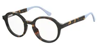 Seventh Street S 333 kids' round eyeglasses in havana with light blue temple tips (ISK), front three-quarter view
