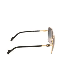 Guess GU00377 02B sunglasses, side profile showing the gold G logo and black temples