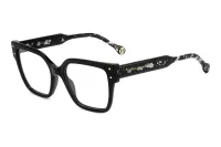Carolina Herrera HER 0325 eyeglasses in 807 black with black-and-white marble temples, front three-quarter view