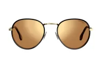 Carrera 151/S J5G gold sunglasses with black rims and brown-gold mirror lenses, front view