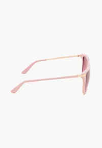Guess GU00322 72T sunglasses, side profile showing the pink temple with a GUESS logo and a rose-gold hinge