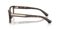Burberry BE2453 eyeglasses in Dark Havana (4205), side view of the layered acetate temple
