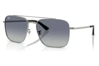 Ray-Ban RB3773I 004/4L gunmetal double-bridge sunglasses with blue-grey gradient lenses, front three-quarter view