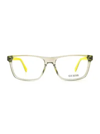 Guess GU50281 020 transparent grey rectangular eyeglasses, straight front view