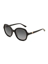 Guess GU00374 polarized sunglasses in shiny black with grey gradient lenses (01D), front three-quarter view
