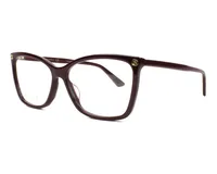 Gucci GG0025O eyeglasses in Burgundy (007), front three-quarter view