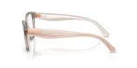 Vogue VO5712 transparent grey (3301) eyeglasses, side profile showing the Vogue temple plaque