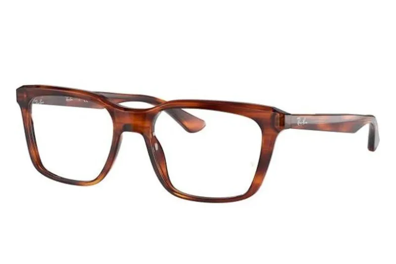 Ray-Ban 5391 Eyeglasses in Striped Havana (2144), front three-quarter view