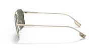 Burberry BE3130 sunglasses in light gold (1009/9A), side view of the temple with check-pattern tip