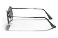 Ray-Ban RB3447N Round Metal black sunglasses (002/71), side profile showing thin metal temple