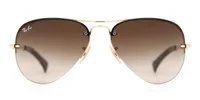 Ray-Ban Sunglasses RB3449I in Arista Gold / Gradient Brown (001/13), front three-quarter view