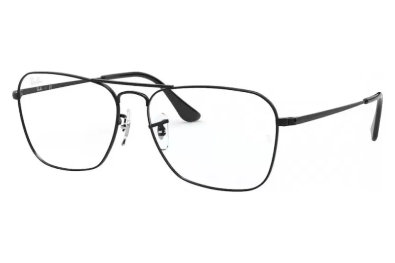 Ray-Ban RB6536 black metal double-bridge eyeglasses (2509), front three-quarter view