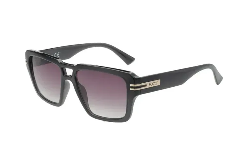 Scott SC3210 Alfredo sunglasses in black (C4) with grey-violet gradient lenses, front three-quarter view