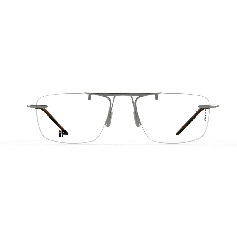 Intense Focus Rim Lock 9+ rimless eyeglasses in grey (C-A), front view