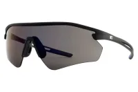 Opium OP-10485 sport shield sunglasses in matte black with grey lens (C02), front three-quarter view