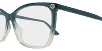 Gucci GG0025O eyeglasses in Grey / Blue (019), detail view