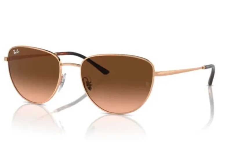 Ray-Ban Sunglasses 3740I in Rose Gold (9202A5), front three-quarter view