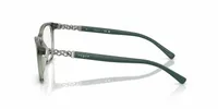 Vogue VO5632B eyeglasses in transparent mallard green (3086), side profile with braided metal hinge