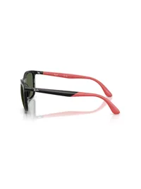 Ray-Ban RB4460I sunglasses in black with dark green lenses (601/71), side profile view
