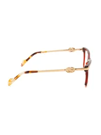 Guess GU50421 eyeglasses in bordeaux (069), side view of the gold G temple with havana tip