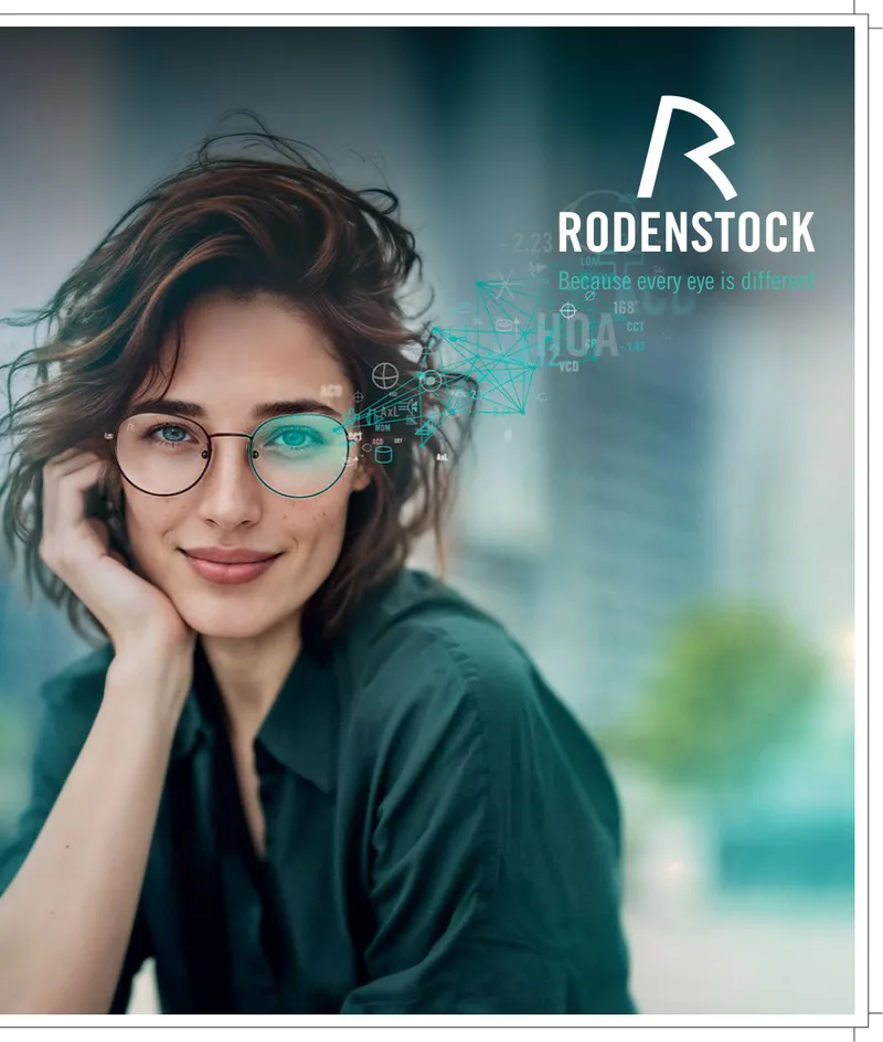 Rodenstock Progressiv SI 2 Clear Lenses: Right part of opener: woman + Rodenstock logo, without the B.I.G. NORM text block