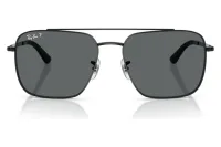 Ray-Ban RB3773I 002/81 black metal double-bridge sunglasses with polarized dark grey lenses, front view