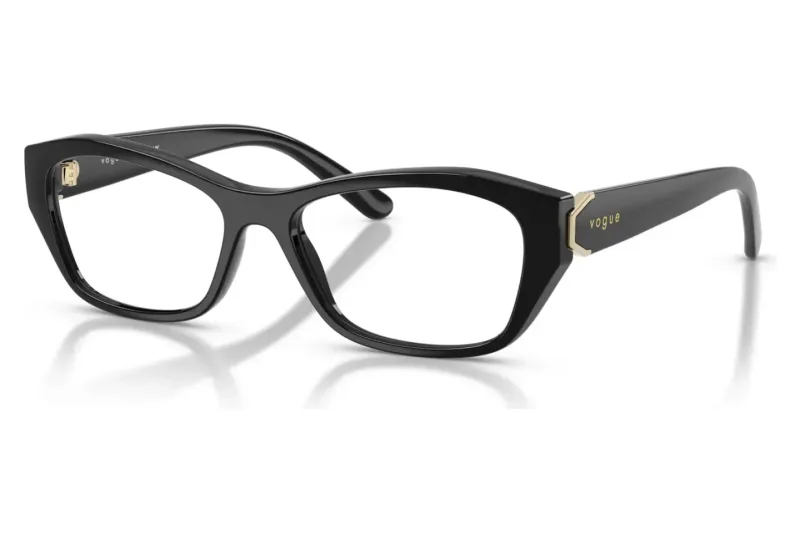 Vogue VO5676 eyeglasses in black (W44), front three-quarter view