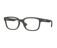 Burberry Frame BE2451U in Matte Green (4232), angled view showing the check-embossed temple