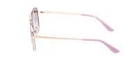 Guess GU00193 pilot sunglasses in 59F Shiny Rose Gold, side view showing the temple