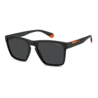 Polaroid Sunglasses PLD 2167/S in MATTE BLACK ORANGE, three quarter view