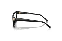 Vogue VO5611B W44 black with gold vogue lettering and crystal plaque on the temple, side profile view