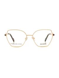 Guess GU50424 gold metal butterfly frame, straight front view