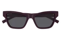 Gucci GG1982S cat-eye sunglasses in violet with grey lenses, straight front view