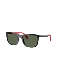 Ray-Ban RB4460I sunglasses in black with dark green lenses (601/71), front three-quarter view