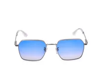 Police SPLN41K sunglasses in silver (579) with blue gradient lenses, front view