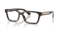 Burberry BE2453 eyeglasses in Dark Havana (4205), angled three-quarter view showing the gold Burberry temple plaque